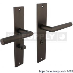 Intersteel 1743 deurkruk Bastian op schild rechthoekig 245x45 mm WC 63/8 mm antraciet grijs - S26011197 - afbeelding 1