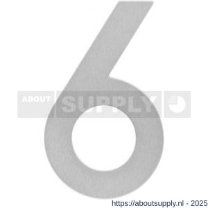 Intersteel 4020 huisnummer 6 150x2 mm RVS - S26007182 - afbeelding 1