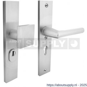 Intersteel 3794 SKG3 veiligheidsbeslag rechthoekig 250x50 mm greep-kruk Jura met veerconstructie profielcilindergat 55 mm met kerntrekbeveiliging aluminium F1 - S26010573 - afbeelding 1