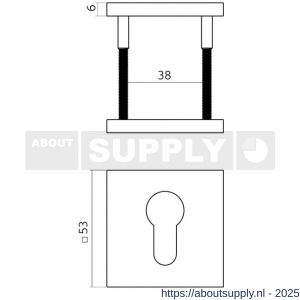 Intersteel Essentials 1030 cilinderrozetten verdekt 53x53x6 mm PVD zwart - S26010994 - afbeelding 2