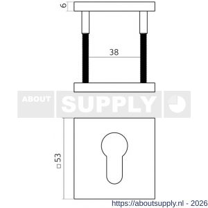 Intersteel Essentials 1030 cilinderrozetten verdekt 53x53x6 mm PVD antraciet - S26010996 - afbeelding 2