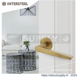 Intersteel Living 0465 deurkruk Tiga met geveerde kunststof rozet met nokken diameter 50x7 mm messing mat PVD - Y26009867 - afbeelding 2