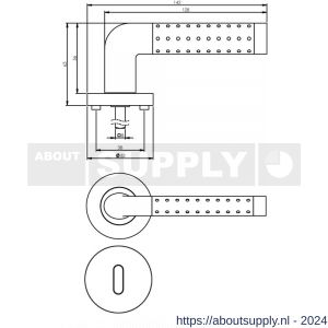 Intersteel Living 1684 deurkruk Marion op rond rozet 7 mm nokken met sleutelgat plaatje chroom-nikkel mat - Y26004871 - afbeelding 2