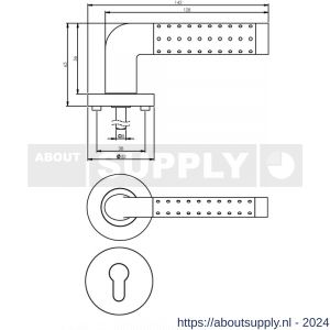 Intersteel Living 1684 deurkruk Marion op rond rozet 7 mm nokken met profielcilindergat plaatje chroom-nikkel mat - Y26004872 - afbeelding 2