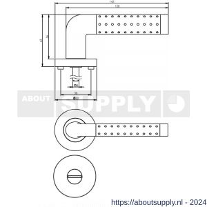 Intersteel Living 1684 deurkruk Marion op rond rozet 7 mm nokken met WC 8 mm chroom-nikkel mat - Y26004873 - afbeelding 2
