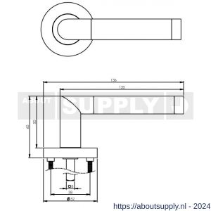 Intersteel Living 1685 deurkruk Nicol op geveerde schroef rozet chroom-mat-nikkel - Y26001659 - afbeelding 2