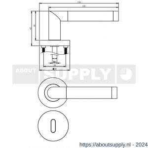 Intersteel Living 1685 deurkruk Nicol op rond rozet 7 mm nokken met sleutelgat plaatje chroom-nikkel mat - Y26004883 - afbeelding 2