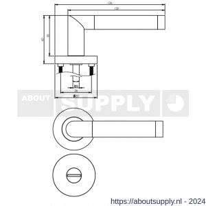 Intersteel Living 1685 deurkruk Nicol op rond rozet 7 mm nokken met WC 8 mm chroom-nikkel mat - Y26004885 - afbeelding 2