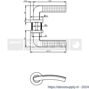 Intersteel Living 1688 deurkruk Sharon op rond rozet 7 mm nokken chroom-nikkel mat - Y26000403 - afbeelding 2