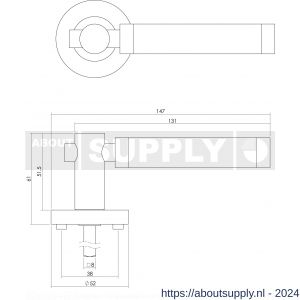 Intersteel Living 1698 deurkruk Birgit op rond rozet 7 mm nokken met sleutelgat plaatje chroom-nikkel mat - Y26004931 - afbeelding 2