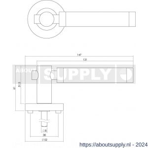 Intersteel Living 1698 deurkruk Birgit op rond rozet 7 mm nokken met WC 8 mm chroom-nikkel mat - Y26004934 - afbeelding 2