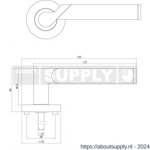 Intersteel Living 1701 deurkruk Casper op rond rozet 7 mm nokken met WC 8 mm chroom-nikkel mat - Y26004941 - afbeelding 2