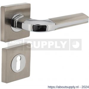 Intersteel Living 1718 deurkruk Amber op vierkante rozet 7 mm nokken met sleutelgat plaatje chroom-nikkel mat - Y26004994 - afbeelding 1