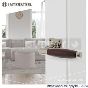 Intersteel Living 0376 deurkruk Ton nikkel palissander met vierkant rozet - Y26008081 - afbeelding 3