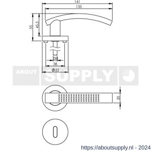 Intersteel Living 1696 deurkruk 1696 William op rond rozet 7 mm nokken met sleutelgat plaatje nikkel mat - Y26005125 - afbeelding 2