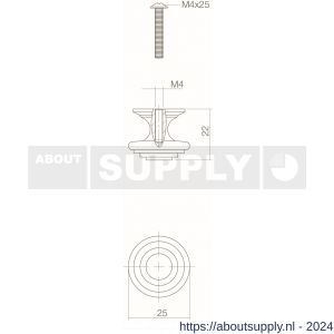 Intersteel Living 8477 meubelknop punt-cylindrisch 25 mm grijs - Y26004108 - afbeelding 2