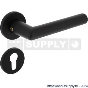 Intersteel Living 0055 deurkruk Broome op rozet diameter 50x7 mm met 7 mm nokken met profielcilinderplaatje zwart - Y26009117 - afbeelding 1