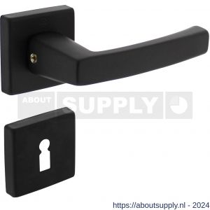Intersteel Living 0057 deurkruk Moora op rozet 50x50x10 mm met 7 mm nokken met sleutelplaatje zwart - Y26009123 - afbeelding 1