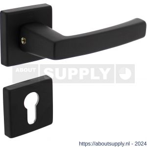 Intersteel Living 0057 deurkruk Moora op rozet 50x50x10 mm met 7 mm nokken met profielcilinderplaatje zwart - Y26009124 - afbeelding 1
