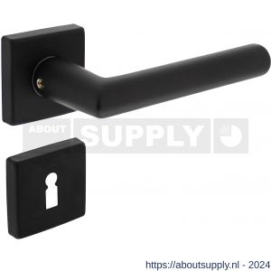 Intersteel Living 0058 deurkruk Broome op rozet 50x50x10 mm met 7 mm nokken met sleutelplaatje zwart - Y26009128 - afbeelding 1