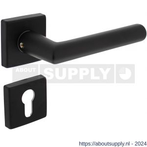 Intersteel Living 0058 deurkruk Broome op rozet 50x50x10 mm met 7 mm nokken met profielcilinderplaatje zwart - Y26009129 - afbeelding 1