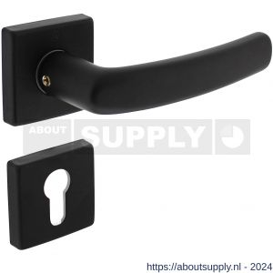 Intersteel Living 0059 deurkruk Denham op rozet 50x50x10 mm met 7 mm nokken met profielcilinderplaatje zwart - Y26009134 - afbeelding 1