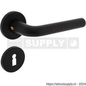 Intersteel Living 0073 deurkruk Derby op rozet diameter 50x7 mm met 7 mm nokken met sleutelplaatje zwart - Y26009143 - afbeelding 1