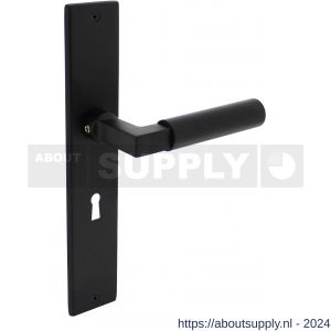 Intersteel Living 0378 deurkruk Bau-stil met schild 236x44x6 mm sleutelgat 56 mm mat zwart - Y26008193 - afbeelding 1
