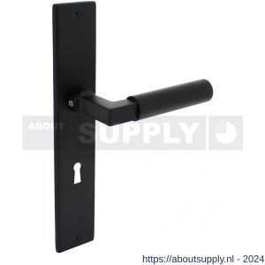 Intersteel Living 0378 deurkruk Bau-stil met schild 236x44x6 mm sleutelgat 72 mm mat zwart - Y26008194 - afbeelding 1