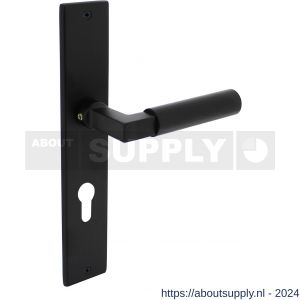 Intersteel Living 0378 deurkruk Bau-stil met schild 236x44x6 mm profielcilindergat 72 mm mat zwart - Y26008195 - afbeelding 1