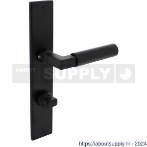 Intersteel Living 0378 deurkruk Bau-stil met schild 236x44x6 mm WC 63/8 mm mat zwart - Y26008196 - afbeelding 1