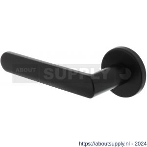 Intersteel 0464 gatdeel deurkruk links Sora met geveerde kunststof rozet met nokken diameter 50x7 mm zwart - Y26010245 - afbeelding 1