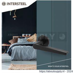 Intersteel Living 0465 deurkruk Tiga met geveerde kunststof rozet met nokken diameter 50x7 mm zwart - Y26009897 - afbeelding 2