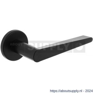Intersteel 0465 gatdeel deurkruk rechts Tiga met geveerde kunststof rozet met nokken diameter 50x7 mm zwart - Y26010246 - afbeelding 1