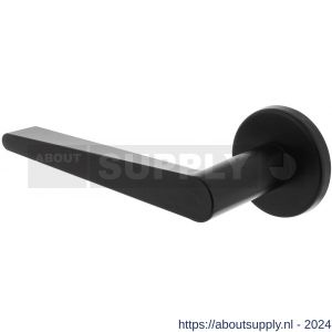 Intersteel 0465 gatdeel deurkruk links Tiga met geveerde kunststof rozet met nokken diameter 50x7 mm zwart - Y26010247 - afbeelding 1