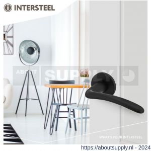 Intersteel Living 0466 deurkruk Zaia met geveerde kunststof rozet met nokken diameter 50x7 mm zwart - Y26009900 - afbeelding 2