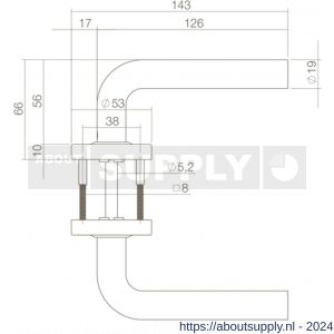 Intersteel Living 0570 deurkruk Luzern op ronde rozet met ring met veer RVS mat zwart - Y26008198 - afbeelding 2