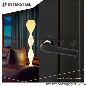 Intersteel Living 0570 deurkruk Luzern op ronde rozet met ring met veer RVS mat zwart - Y26008198 - afbeelding 3