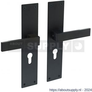 Intersteel Living 0571 deurkruk Amsterdam met schild 250x55x2 mm profielcilindergat 55 mm zwart - Y26008203 - afbeelding 1