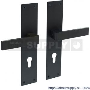 Intersteel Living 0571 deurkruk Amsterdam met schild 250x55x2 mm profielcilindergat 72 mm zwart - Y26008204 - afbeelding 1