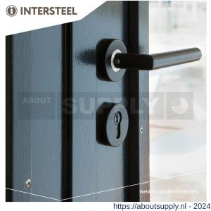 Intersteel Living 0583 deurkruk Jura op ronde rozet met ring met veer RVS mat zwart - Y26006755 - afbeelding 3