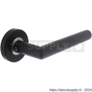 Intersteel Living 0583 gatdeel deurkruk deurkruk Jura op ronde rozet met ring met veer RVS mat zwart - Y26007016 - afbeelding 1