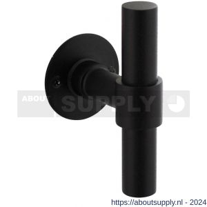 Intersteel Living 1671 gatdeel deurkruk T-model recht met ronde platte rozet 50x2 mm RVS-zwart - Y26008226 - afbeelding 1