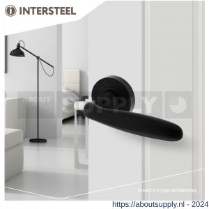 Intersteel Living 1692 deurkruk Bjorn op ronde rozet 52x10 mm met nokken mat zwart - Y26008230 - afbeelding 3