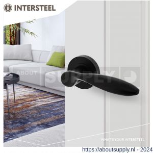 Intersteel Living 1695 deurkruk George op ronde rozet 52x10 mm met nokken mat zwart - Y26008241 - afbeelding 3
