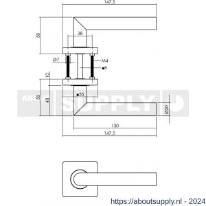 Intersteel Living 1707 deurkruk Bastian op rozet 55x55x10 mm zwart - Y26009156 - afbeelding 2