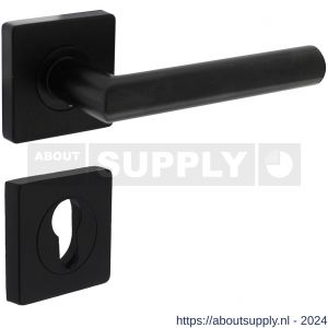 Intersteel Living 1707 deurkruk Bastian op rozet 55x55x10 mm met profielcilinderrozet zwart - Y26009160 - afbeelding 1
