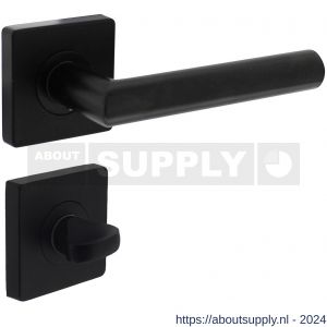 Intersteel Living 1707 deurkruk Bastian op rozet 55x55x10 mm met toiletsluiting 8 mm zwart - Y26009161 - afbeelding 1