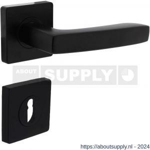 Intersteel Living 1712 deurkruk Minos op vierkant rozet met nokken met sleutelplaatje mat zwart - Y26008253 - afbeelding 1