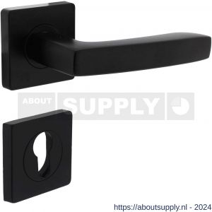 Intersteel Living 1712 deurkruk Minos op vierkant rozet met nokken met profielcilinderplaatje mat zwart - Y26008254 - afbeelding 1